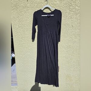 HATCH Maternity Black Long Sleeve Ribbed Scoop Neck Maxi Dress